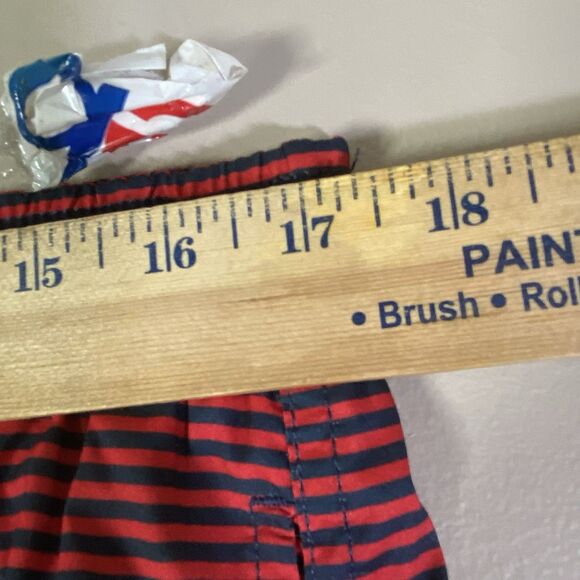 MAAMGIC Men’s Large Swim Trunks Shorts Red Striped 7" Inseam  Mesh Lining  NWT - Picture 9 of 13